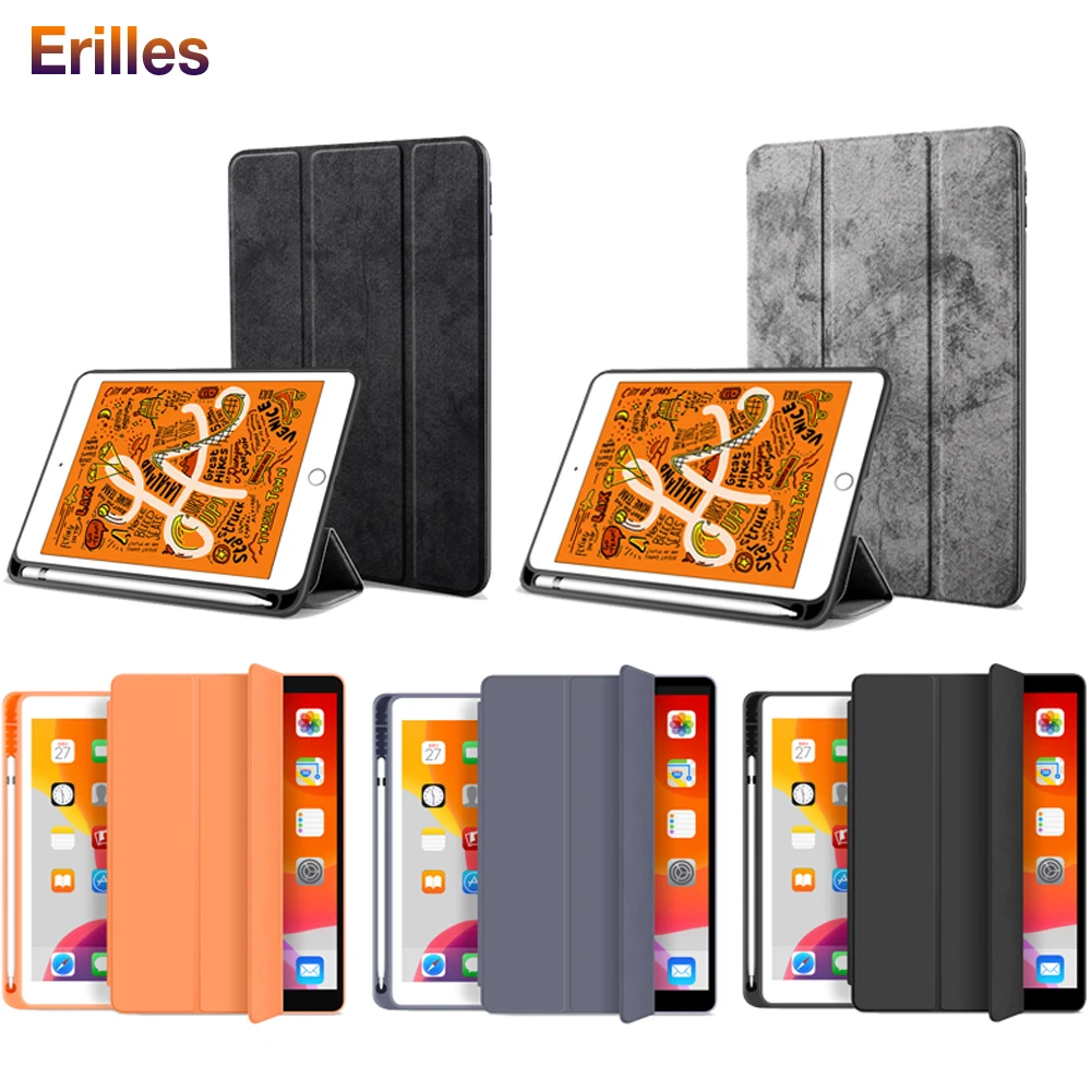 

Case with Pencil Holder for New iPad 10.2'' Ultra Thin Smart Wake Case Cover for iPad 2019 10.2 inch Tri-fold Flip Tablet Cases