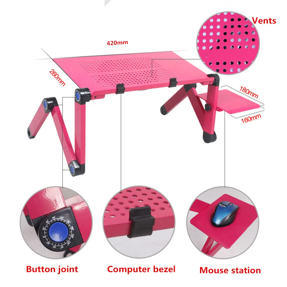Ленивый алюминиевый складной стол высокого качества большой вентилятор охлаждения ноутбука стол дешевая регулируемая кровать компьютерный стол