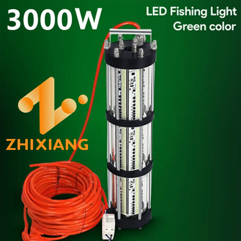 IP68 600W 1000W 1500W 3000W 4000W green LED fishing light underwater boat  catching fish in ocean high brightness