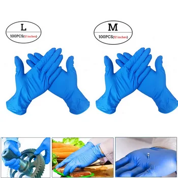 

100Pcs 12in Disposable Gloves Janitorial Industrial Applications Protection Glove Powder Free Gloves For Food Service
