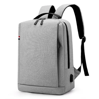 

Grey laptop backpack 15.6" men traval back packs usb charger mochilas business shoulder backpack male black new sac a dos