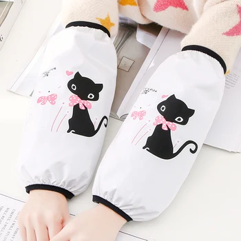 

Autumn and winter cute cartoon mid-length anti-fouling sleeves students children Luokou plush sleeves adult short