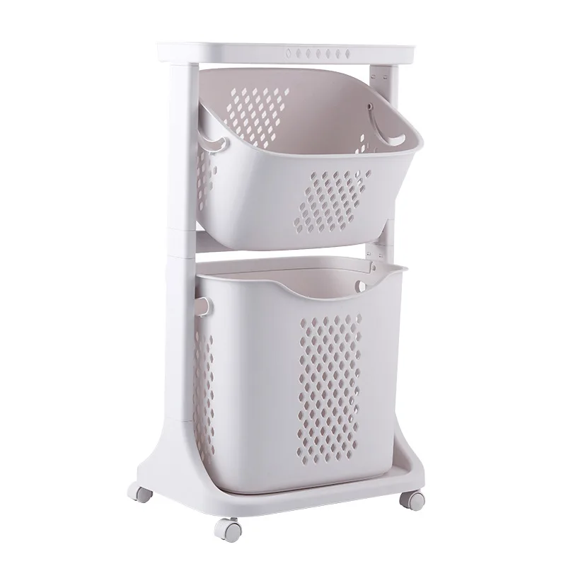 Thickened storage rack household storage bucket laundry basket bathroom shelf laundry basket organizadores ropa interior - Цвет: 2 Layer 45cm34cm39cm