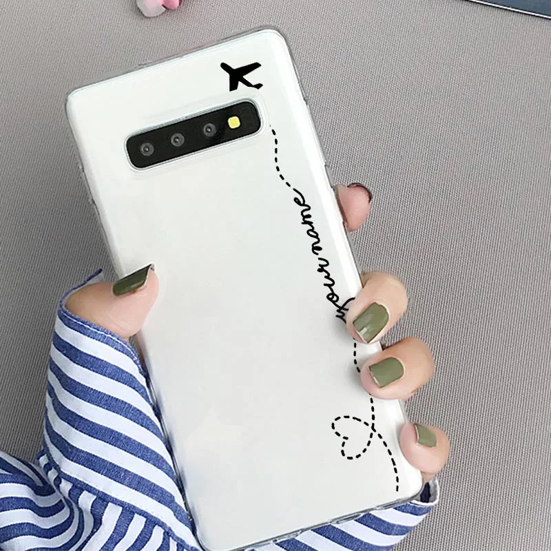 Карта мира путешествия просто Go мягкий черный чехол для телефона samsung Galaxy S 7 8 9 P Note 5 8 J7 Пользовательские DIY имя для Fundas чехол - Цвет: PDIY95