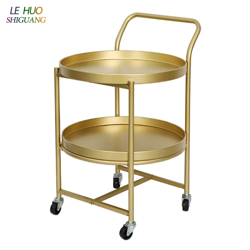 

Nordic Golden Iron Movable coffee table Living room Sofa Side Table disc trolley Dining Table Small end Table Home Furniture