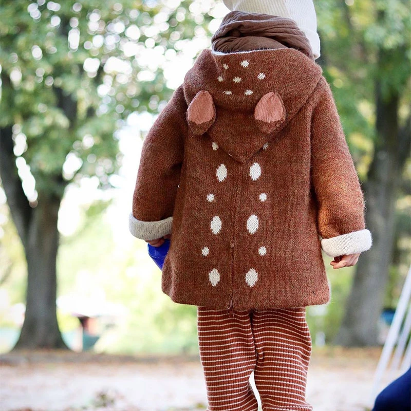 Baby Wool Knit Sweaters Lovely Sheep and Fawn Sweater Children Toddler Boys Girls Winter Clothes and Hat toddler sweatshirt winter sweater kids sweatershirts