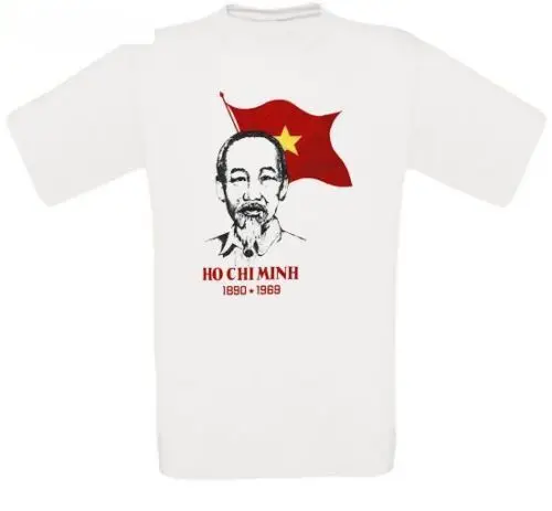 Летняя футболка с круглым вырезом и CottonHo Чи Минь Вьетнама Сайгон Kommunismus футболка