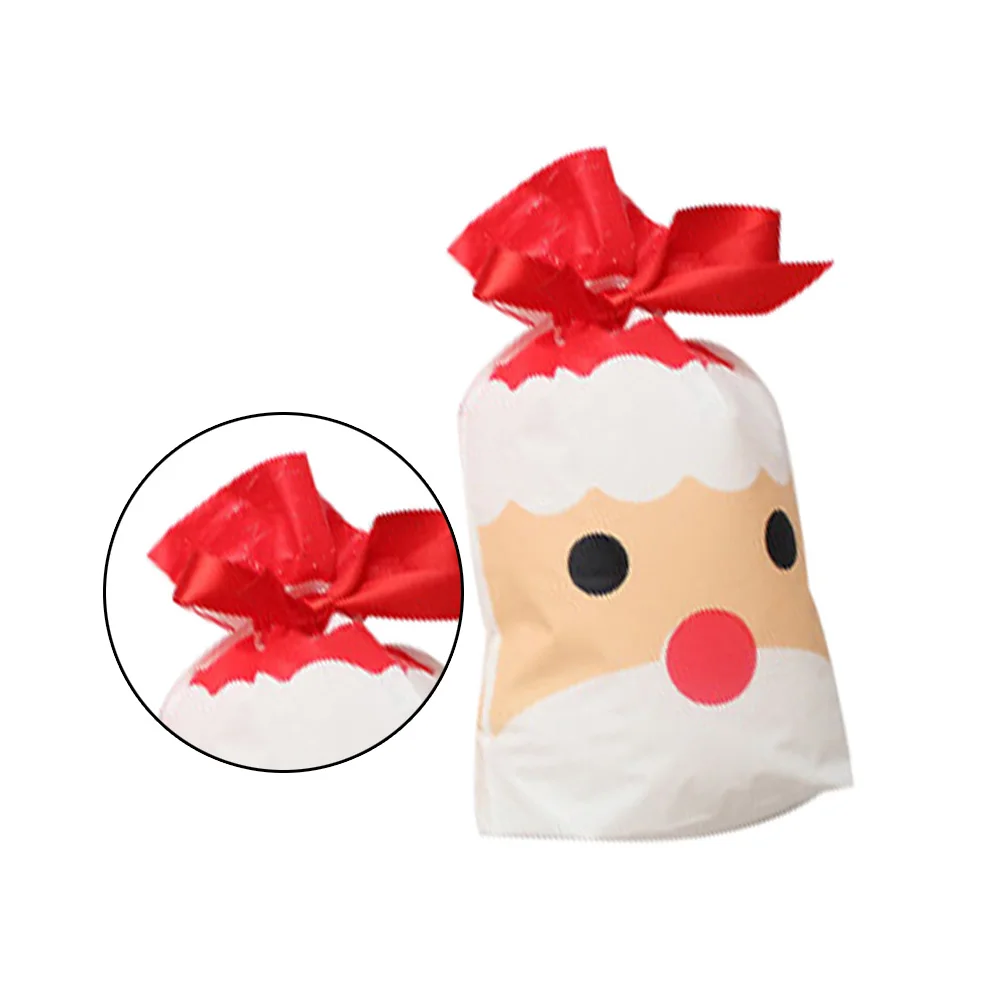 

50pcs New Christmas Drawstring Bag New Year Gift Candy Ribbon Bundle Pocket Cute Christmas Gift Bags