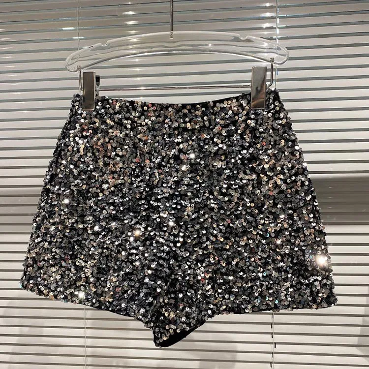 high waisted denim shorts 2021 New Bling Sexy Women Sequin Shorts High Waist Zip Bodycon Shorts Feminino Skinny Party Club Shorts swimming shorts