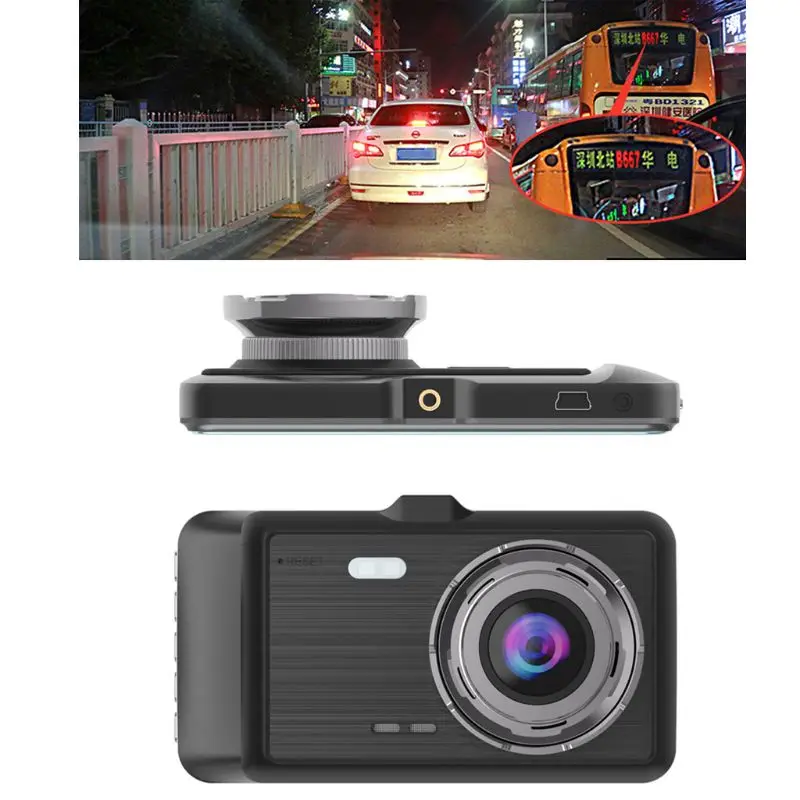 

4" Dual Dash Cam Front and Rear 1080P HD Car DVR Dashboard Camera Recorder U1JF