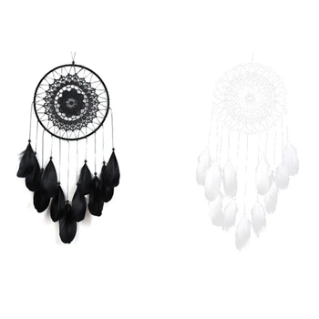 

Ins Goose Feather Big Lace Lace Dream Catcher Home Feather Ornaments Creative Craft Handmade Dream Catcher