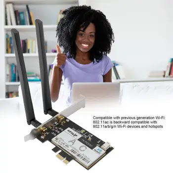 

Universal Desktop Wireless Card Bluetooth 4.1 Support Hotspots&Win 802.11ac Devices Wi-Fi 7/8/10 802.11a/b/g/n Q2X7