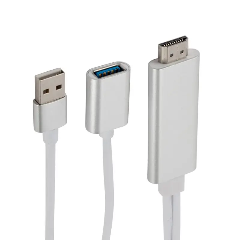 USB в HDMI 1080P ТВ Кабель-адаптер HD конвертер для Apple iPhone 8 7 6 samsung Galaxy S8 S7 для Android смартфонов D08A