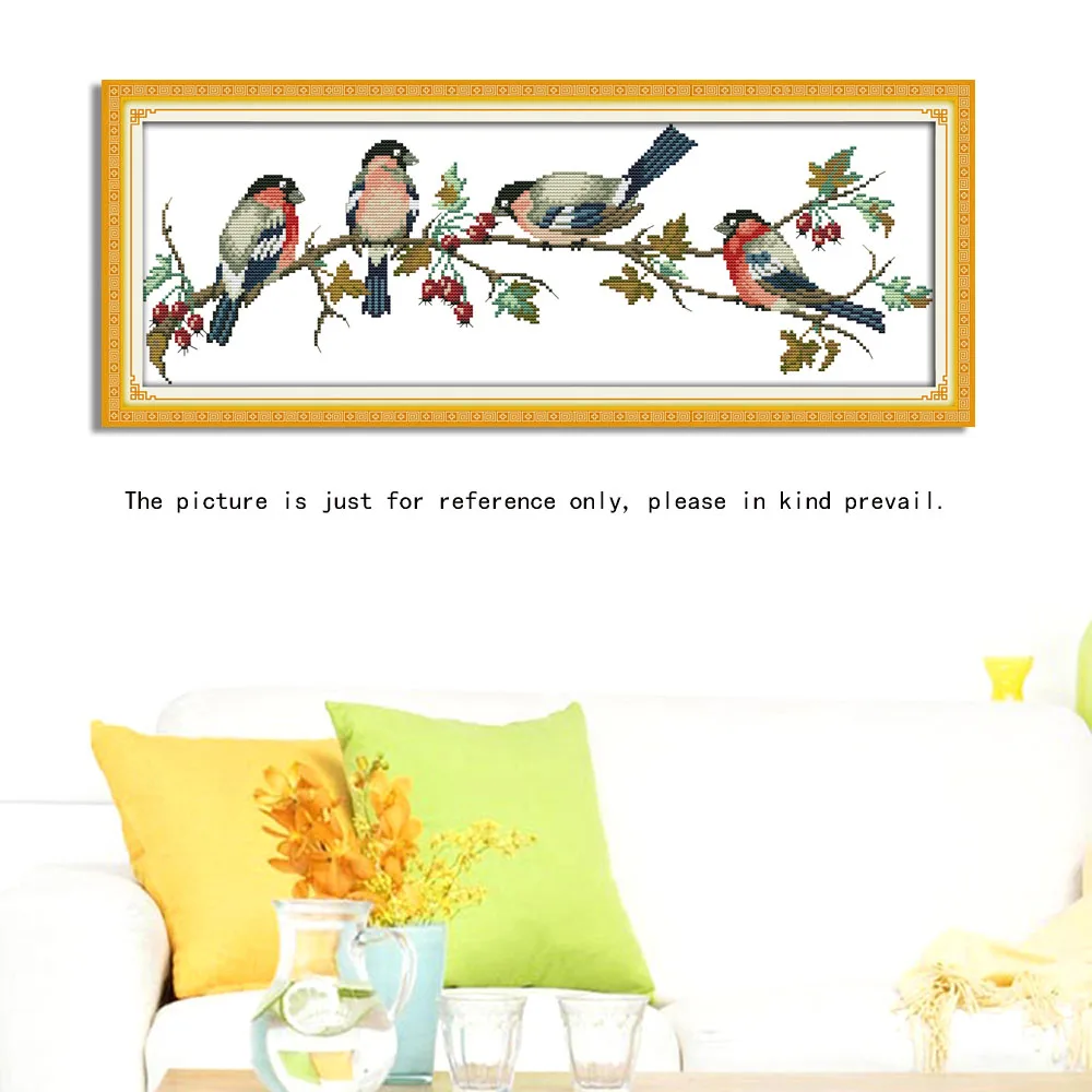 11CT Набор для вышивания крестиком 68*26 см домашнее украшение Снегири