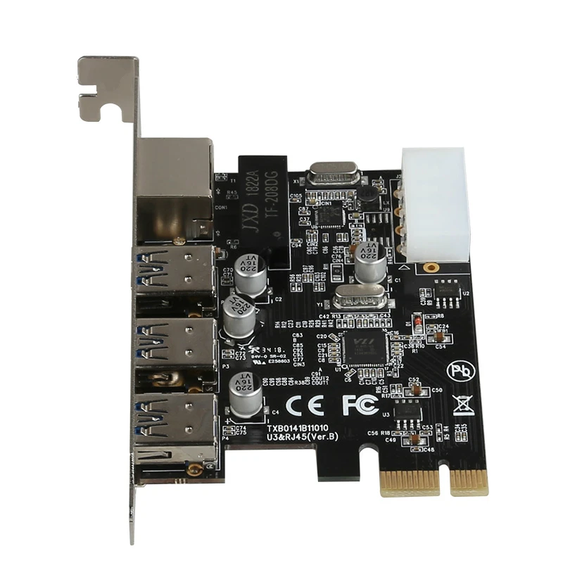 PCI Express до 3 портов USB3.0 1 порт RJ45 сетевой адаптер Подключение PCI Express сетевая карта расширения TXB014