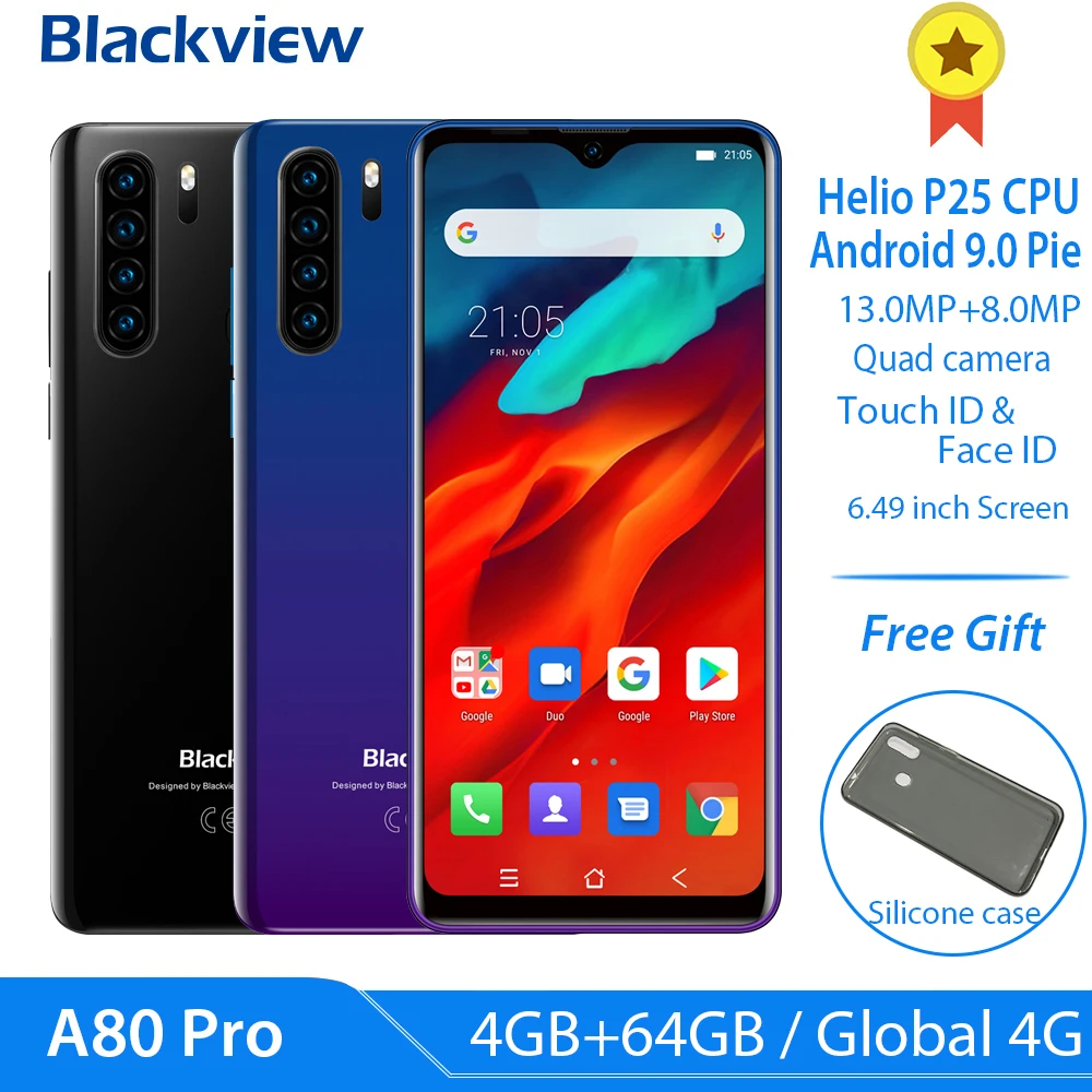 Blackview A80 Pro Quad камера заднего вида глобальная версия мобильный телефон 4 Гб + 64 ГБ