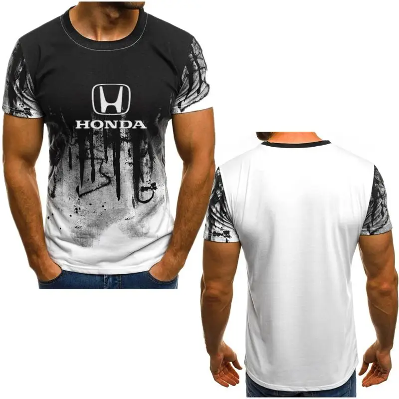 Новейшая 3D футболка с принтом Honda летняя повседневная короткими рукавами модная
