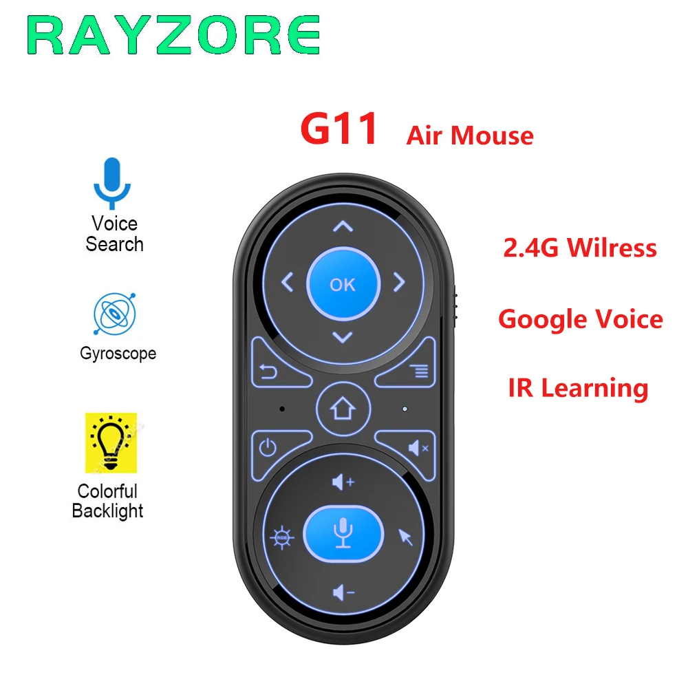 G11 &quotВоздушная&quot мышь с удаленным Управление 2 4G беспроводное Google Voice микрофон RGB