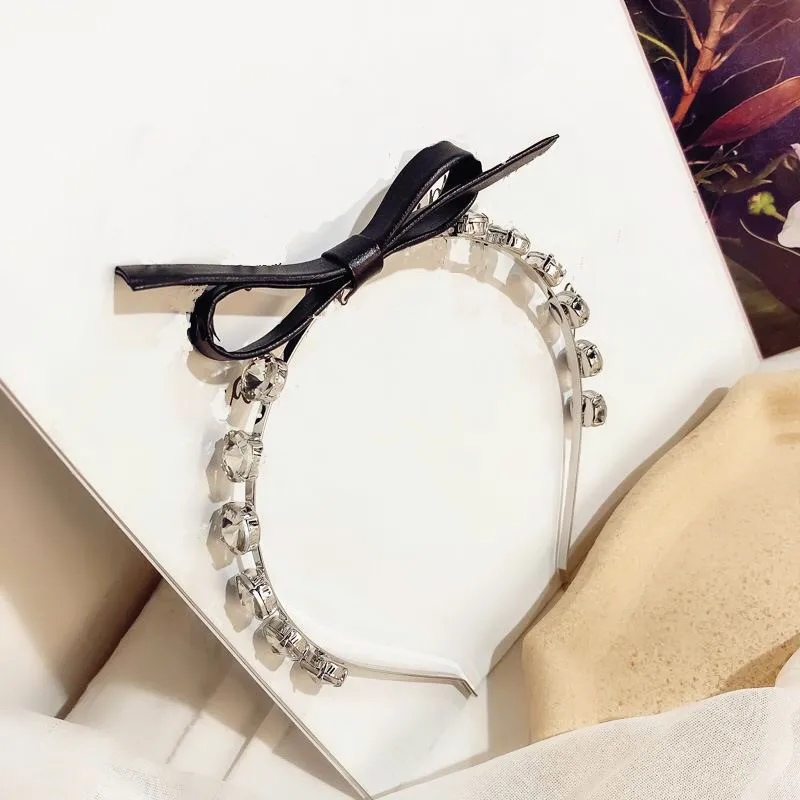 Korean Fashion Bowknot Hairband With Rhinestone Crystal For Women Girls Jewelry Hair Accessories Fine Gifts | Украшения и