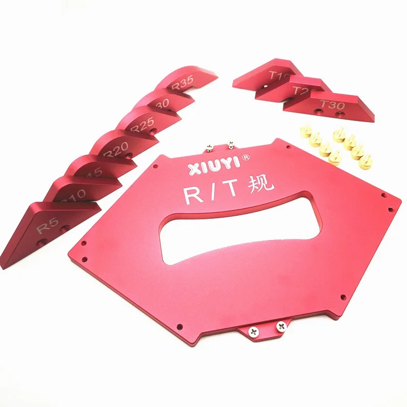 

Router Table Corner Jig Radius Chamfer Profile Template Kits Aluminium Alloy for Woodworking Trimming Tool Set C1549 h