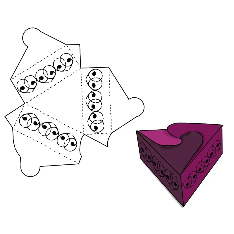 

Naifumodo Triangle Box Metal Cutting Dies Christmas Box Stencil for DIY Dies Scrapbooking Album Paper Card Decorative Craft