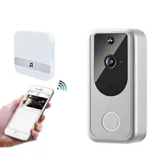 Sonnette intelligente wi fi 720P, interphone vidéo sans fil pour la maison, moniteur à distance, caméra à Vision nocturne, détecteur de mouvement PIR