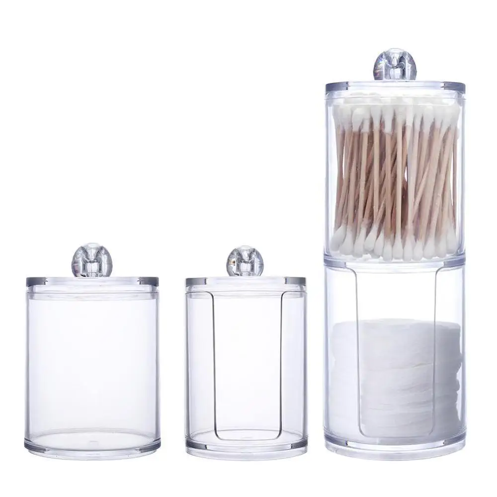 Makeup Organizer Container Storage-Box Jewelry Cosmetics Cotton-Swab Acrylic Portable