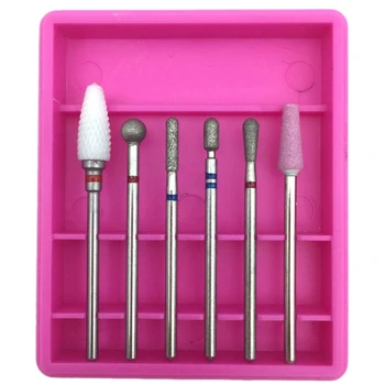 

6Pcs Diamond Nail Set Milling Cutter For Manicure Rotary Burr Clean Bits Electric Machine Art Accessory
