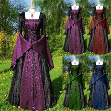 Halloween Costumes for Women Adult Medieval Cosplay Vintage Court Victoria Renaissance Dress Carnival Party Performance Clothing