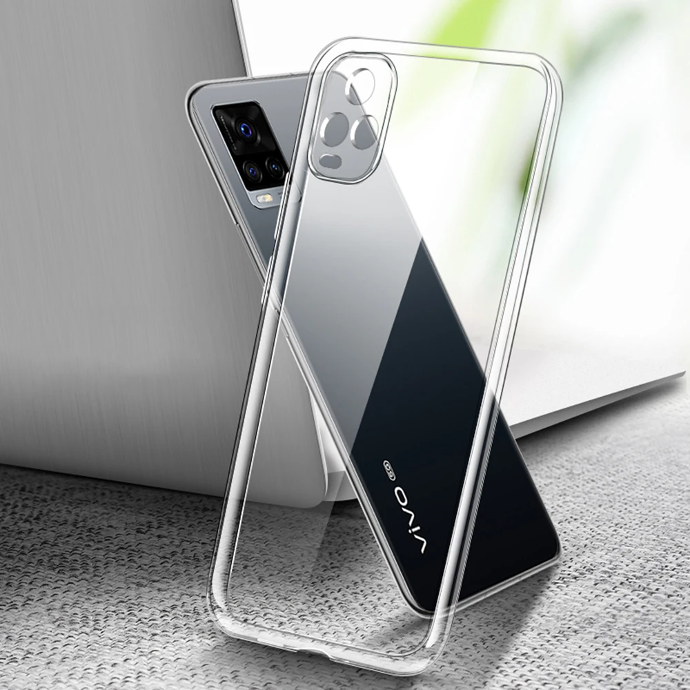 Clear Phone Case for VIVO Y21 Y21S Y33S 2021 Soft TPU Camera Lens Protection Transparent Back Cover Y33 S Fundas Coque Armor Bag | Мобильные