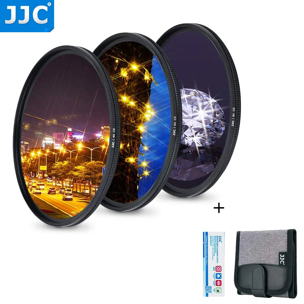 JJC Variable Star Starburst Filter Kit 4 6 8 Pionts 40.5mm 49mm 52mm 55mm 58mm 62mm 67mm 72mm 77mm Lens Line + Pouch | Электроника