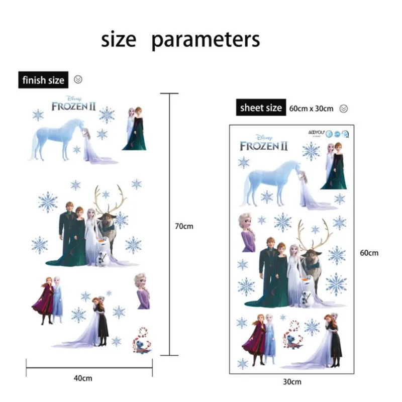 Description Picture 6 of itemMINISO Vivid Cartoon Frozen Wall Stickers For Kids Room Bedroom DIY Wall Decoration stickers 3D Anna Princess Movie Posters
