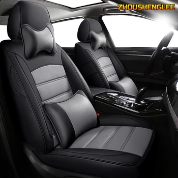 

ZHOUSHENGLEE Custom Leather car seat cover For Porsche Cayman Macan panamera Cayenne Boxster Automobiles Seat Covers car seats