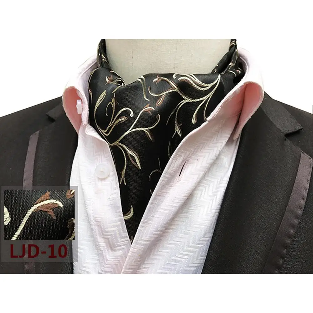 10 Аскотские Галстуки Cravat для мужчин, свадебные узорчатые Галстуки, красные, серые, синие, черные жаккардовые Тканые вечерние деловые шарфы - Цвет: 10