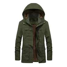  new Military Thick Warm man Jacket Winter Parkas Casual Cotton Padded Jacket male Multi-Pocket fur hoodies men coat Parka Hombre 