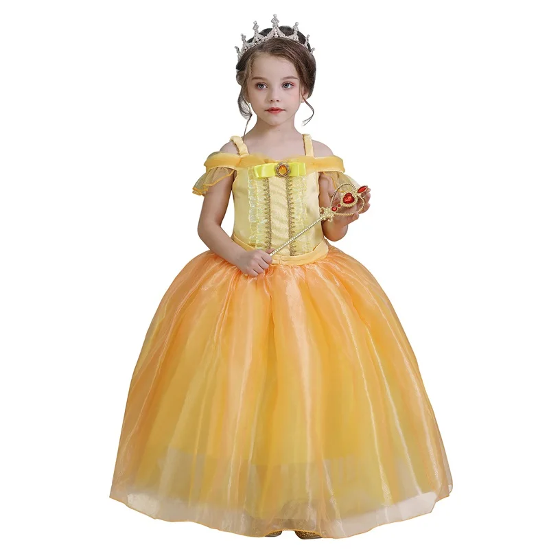 Fancy Party Girls Dresses Elsa Cinderella Sleeping Beauty Halloween Dress Children Rapunzel Kids Cosplay Costume Princess Dress - Цвет: Only Dress 12