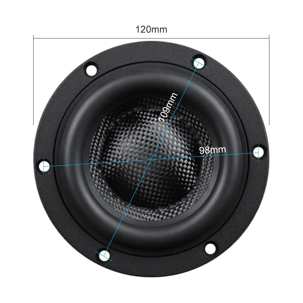 Aiyima-coluna Hifi Home Theater Fibra de Vidro Cone de Áudio Alto-falante Subwoofer Ohm Alto-falante 80w 1pc - Image 3