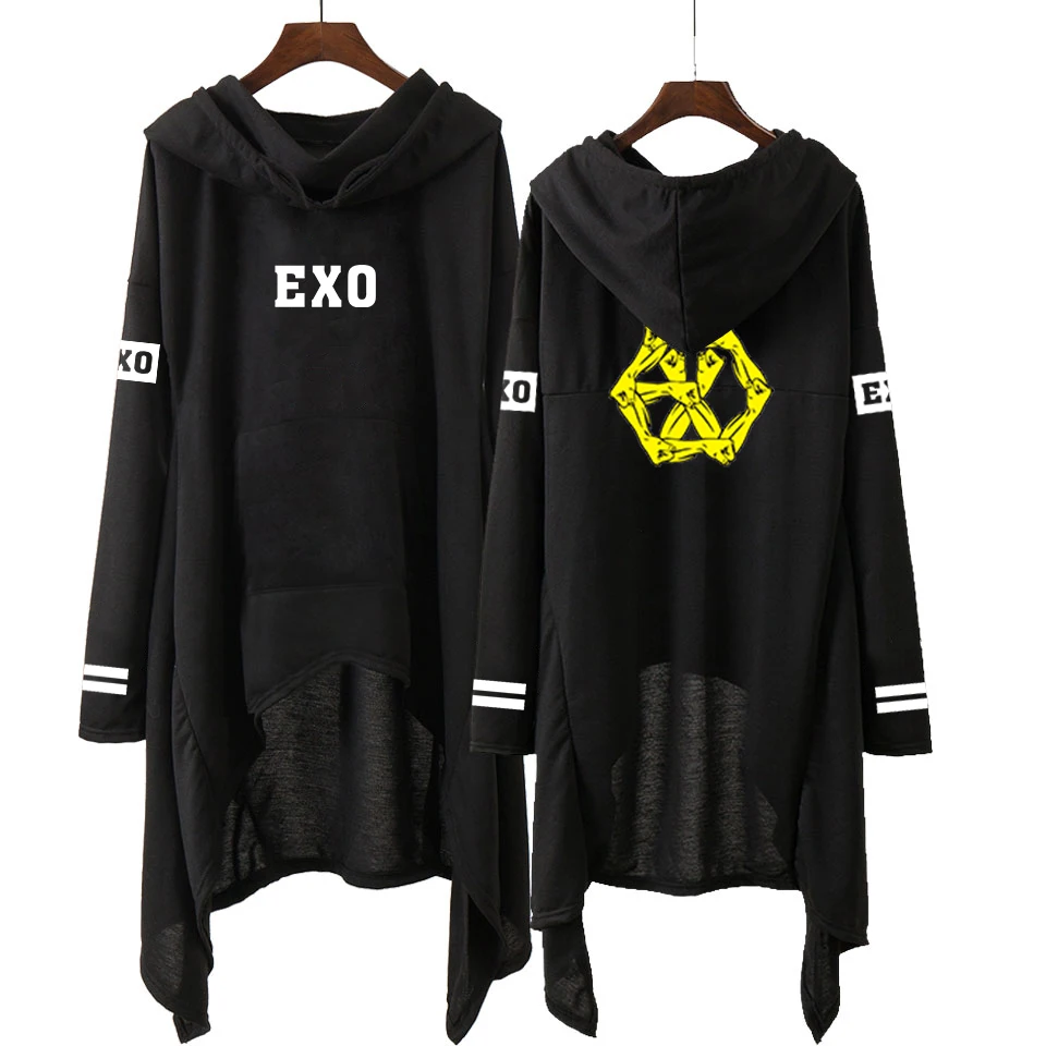 Kpop EXO/новые модные корейские толстовки EXO DO LAY SE HUN KAI пой FOR YOU EXO длинная юбка женские толстовки Harajuku Пуловеры для девочек