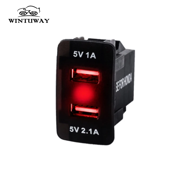 Красная зажигалка с двойным USB зарядным устройством для Honda Accord Civic Jade INSIGHT CR V