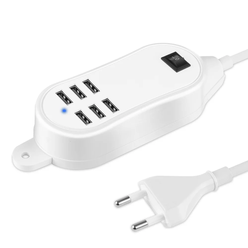 Yulass умное зарядное устройство 5V 2A US, EU Plug 6 usb портов модное зарядное устройство для планшета