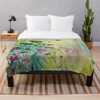 

Original Acrylic Painting Abstract Spring Throw Blanket Soft Sherpa Blanket Bed Sheet Single Knee Blanket Office Nap Blanket