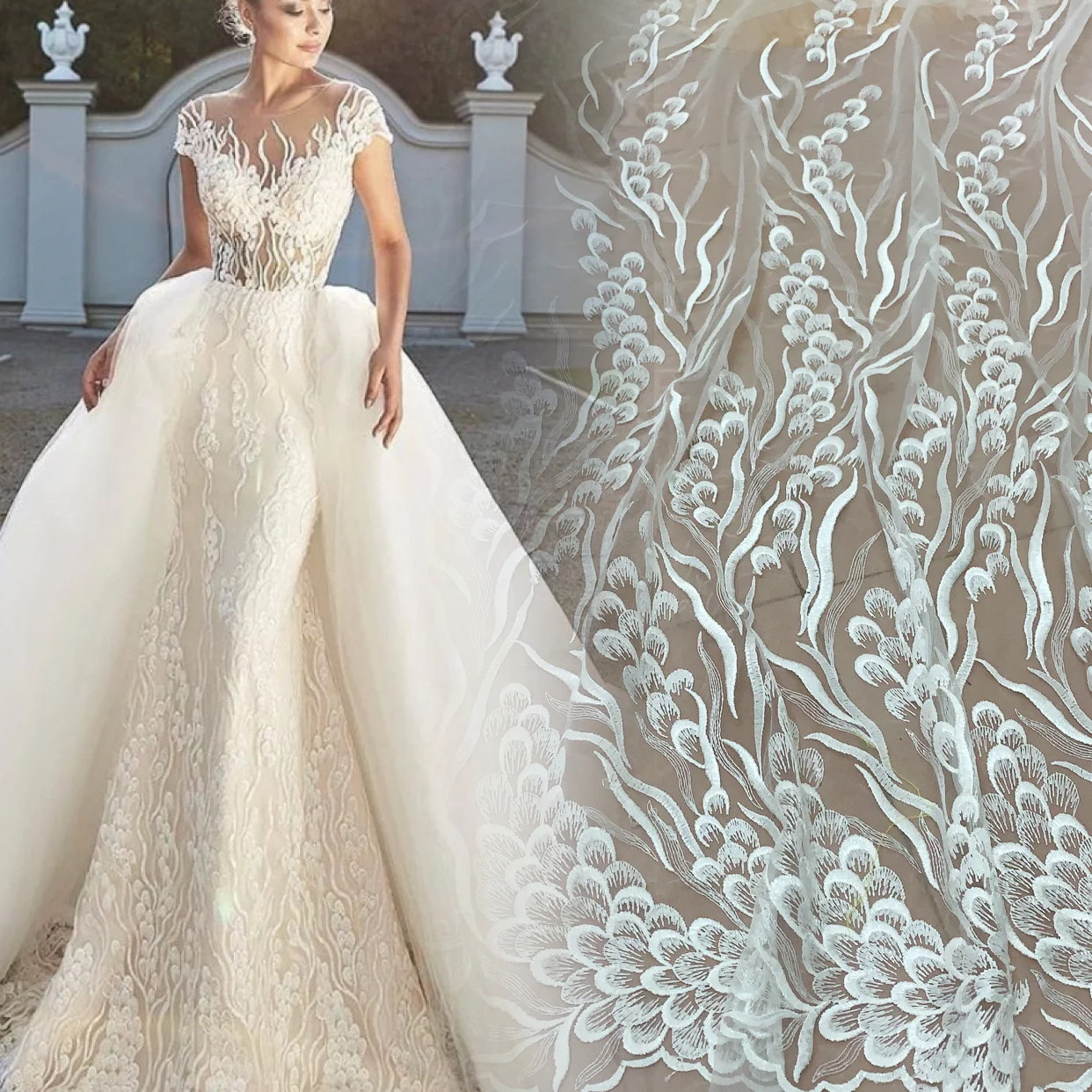 Lfy New 130 Cm Off White Net Tulle Elegant Wedding Dress Bridal Dress French Embroidery Lace Fabric 1 Yard Lace Aliexpress Lfy New 130 Cm Off White Net Tulle Elegant Wedding Dress Bridal Dress French Embroidery Lace Fabric 1 Yard Lace Aliexpress