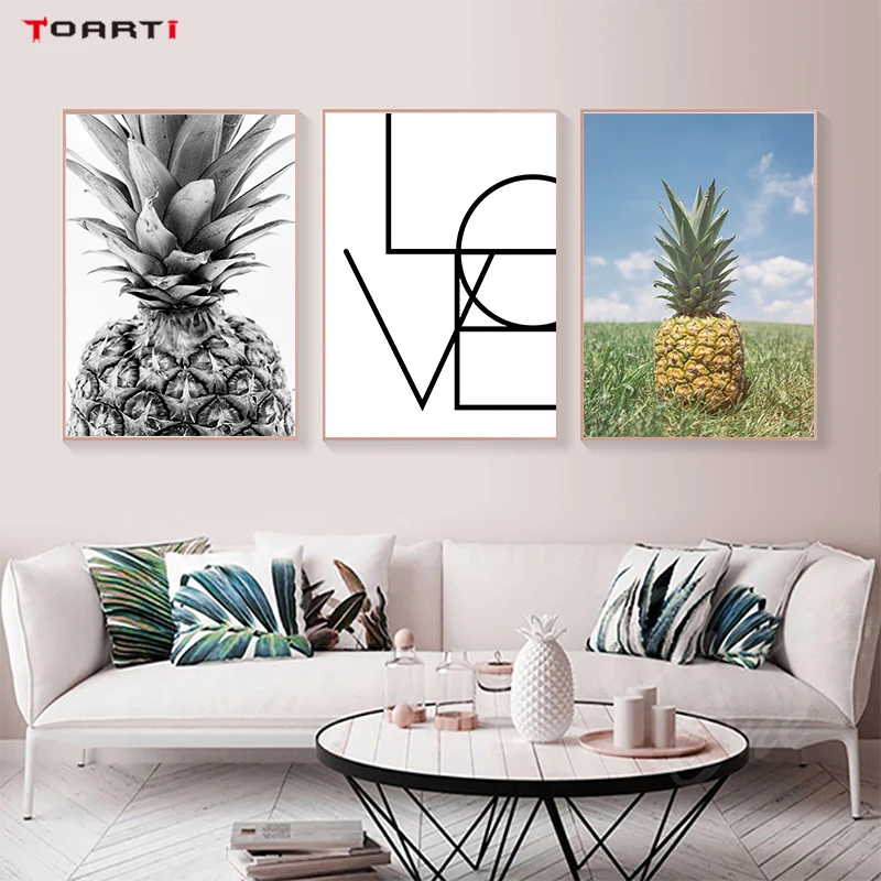 

Pineapple Prints Posters Modern Love Letter Canvas Painting On The Wall For Living Room Bedroom Home Decorative Art Pictures