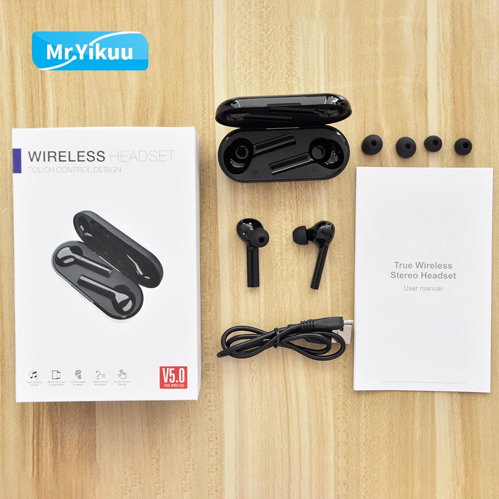 Наушники с глубоким басом, Bluetooth 5,0, беспроводные наушники, бинауральные звонки, IPX5, водонепроницаемые, с микрофоном, зарядная коробка для huawei, iPhone, sony