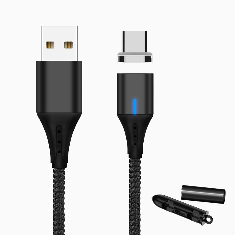 SUNPHG мобильного телефона 3A Магнитный кабель Зарядное устройство 2 м микро Тип usb C кабель для передачи данных для iPhone x samsung S8 S9 huawei Быстрая зарядка 3,0 - Цвет: black type c plug