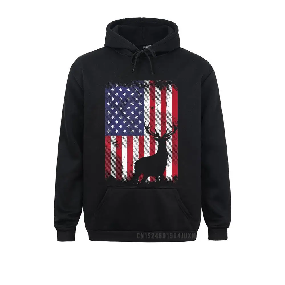 

Hoodies Women Men Sweatshirts American Flag Deer Elk Huntin USA Patriotic Hunter Gift Sportswears New Design