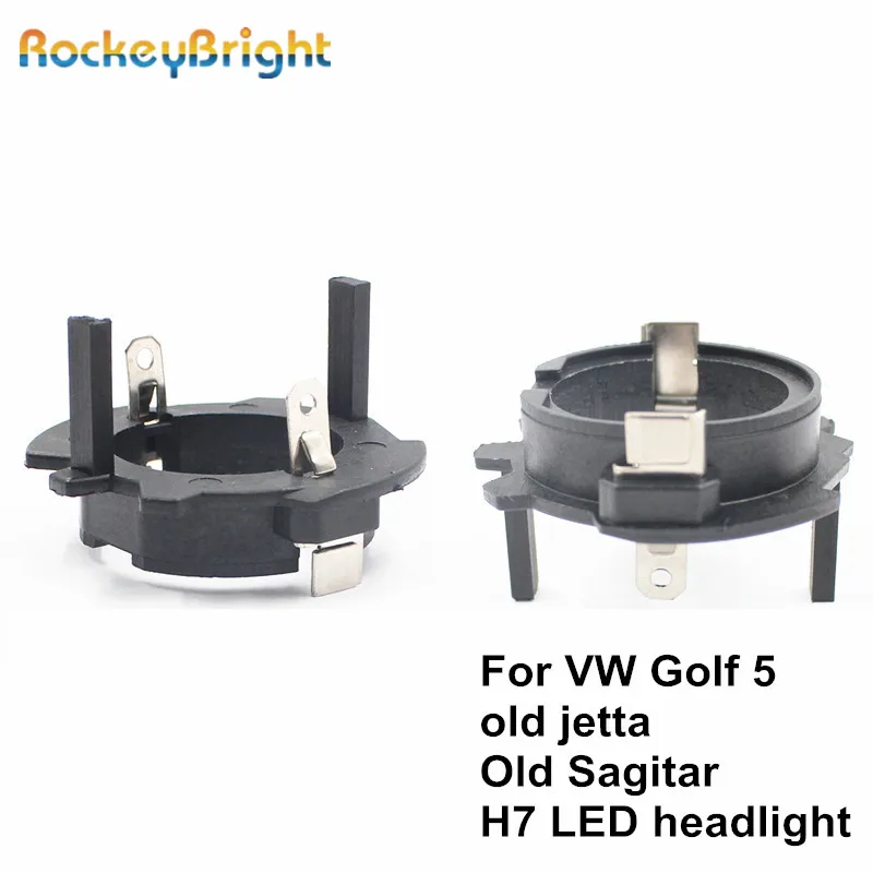 Rockeybright H7 светодиодные фары Фиксатор Зажим для Volkswagen OldJetta Sagitar golf 5 led h7 адаптер