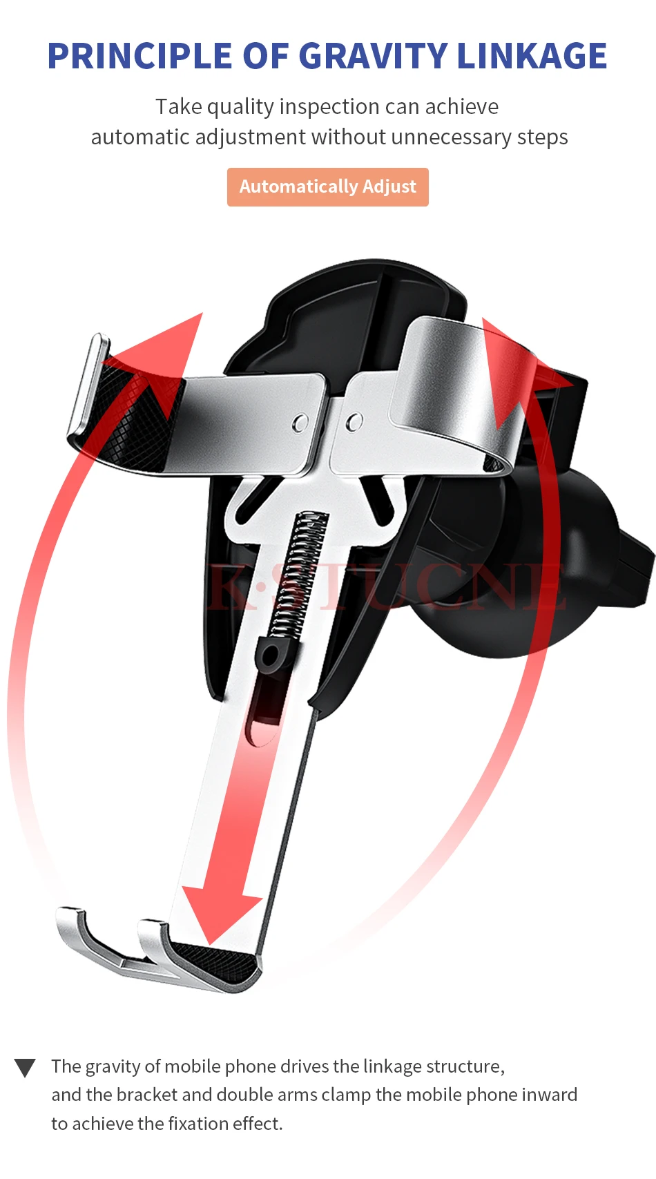 Gravity Car Phone Holder for Iphone 8 X Xs Max Samsung S9 S8 In Car Air Vent Mount Holders No Magnetic Mobile Stand