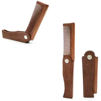 

Natural wood Fold Comb Hair Comb For Men Beard Care Anti-static Wooden Comb Hot Hair Care Tools Hair Brush