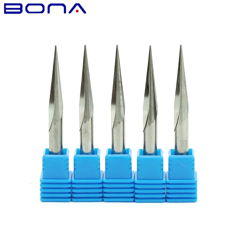 15 degree 6*50*0.5mm V Carving 2 Flutes Straight Carbide Milling Cutter Wood Router Bit Woodworking Tools 3D Engraving Endmill